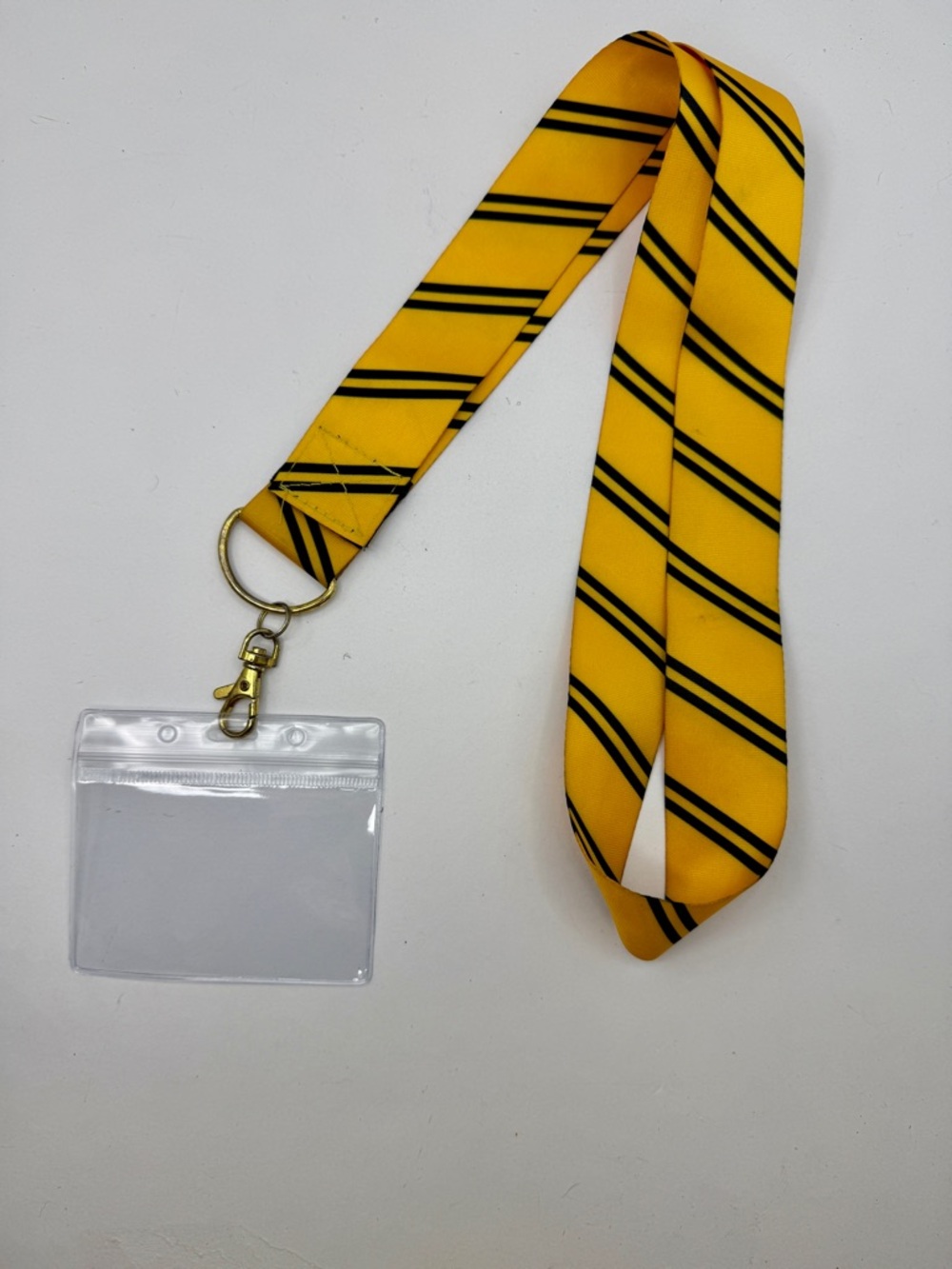 Harry Potter Hufflepuff Lanyard Hogwarts House Tie Pattern Universal Studios